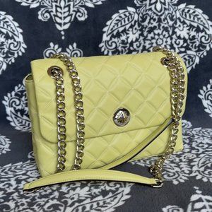 Kate Spade Natalia Smooth Leather Medium Flap Shoulder Bag Frosty Lime